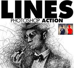 极品PS动作－抽象线条：Lines Photoshop Action